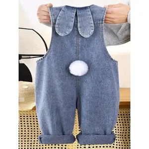 Overalls Embroidered Three-Dimensional Rabbit Tail Kids Overalls Cute And Stylish Boys And Girls Baby Fashion Casual Rabbit Ear Pants, for Outdoor