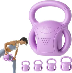 3 Handle Kettlebells Weight - Weight for Women Options 5, 10, 15 and 20 LB for Russian Twists AB Exercise, Weightlifting and Core Fitness Exercise  Gym [Single in Sold]