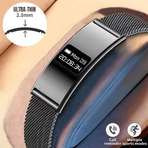 SENBONO 2.8mm ultra-thin curved design IP68 waterproof Call reminder Fitness Record Period Long battery life of 7-10 days Compatible with Android or iOS