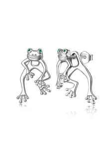 Women's S925 Silver Color Versatile Earrings, Cute Frog Design Jewelry Gift for Women, Casual Daily Wear Party Accessory
