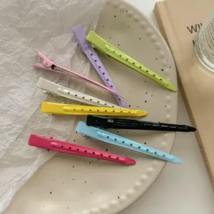 Colorful Seamless Hair Clips, Alloy Styling Clips for Bangs & Side Hair, Duckbill Forehead Clips, Hair Accessories