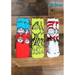 Adult Dr. Seuss Character 3 Pair Crew Sock Set