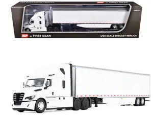 Freightliner Fifth Generation Cascadia Raised Roof Sleeper & 53' Utility Trailer w/Skirts 1/64 Diecast Model by DCP/First Gear