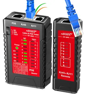 NF-468S RJ45 Network  Tester for CAT5, CAT5E, CAT6, CAT6A, Cat7 POE Test UTP/STP  Checker Telephone Line CAT3  Mapper Network Tools (Professional Grade)