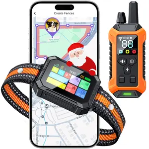 Meowant GPS Wireless Dog Fence Collar，with Training Remote,Custom Fence,Beep/Vibration/Correction,Alert Band,Waterproof LCD Collar,Outdoor