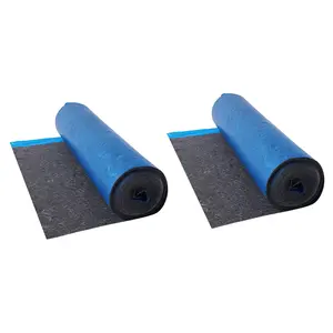 VEVOR Floor Underlayment 400 sq. ft, 3mm Laminate Flooring Padding with Attached Vapor Barrier, Heavy Duty Fiber+PE Film, Soundproofing & Noise Reduction for Vinyl & Wood(2 Rolls x 200 sq. ft)