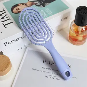 Curved Vented Detangling Hair Brushes, Wet Dry Detangler Hair Brushes, Fast Drying Styling Massage Hairbrush for Women, Men or Kids,Detangling Brush for Long,Thick,Tangled Hair(Purple)