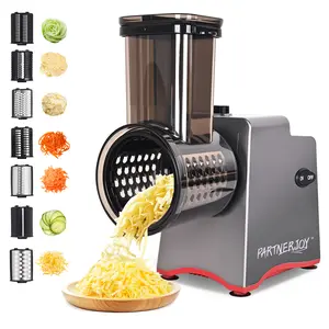 Electric Cheese Grater, 7 In 1 Electric Cheese Grater for Block Cheese, 250w Electric Slicer Shredder with Safe Push Rod, Cheese Graters Machine For Cheese, Chopping chopper, Easy Clean, BPA-Free, Dishwasher Safe, Kitchen Gadgets Utens Utensils Detachable