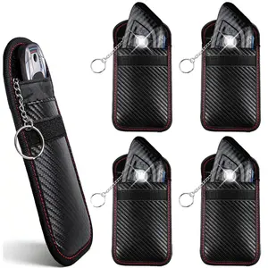 4 Pcs Faraday Bag for Car Keys, RFID Signal Blocking Pouch, Anti-Theft Key Fob Protector, Cell Phone Signal Blocker Case, Car Key Fob Cage