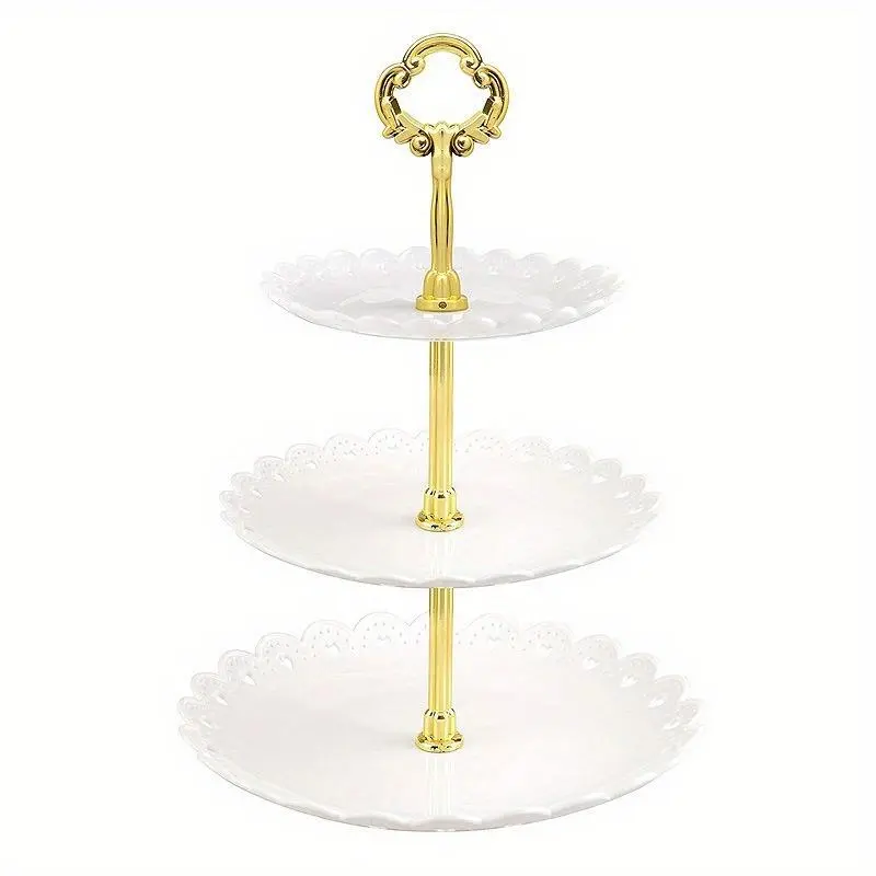 Three-layer Fruit Plate Dessert Candy Dish European-style Fruit Plate Candy Stand Plate Wedding Cake Plate