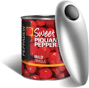 One Touch Electric Can Opener - Automatic Can Openers with Smooth Edge, Free Handheld Electric Can Opener for Kitchen, Seniors (Silver)