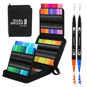Colorful Dual Tip Markers Set for Adults Coloring Books, Fine & Broad Tips, Ideal for Bullet Journaling, Drawing, CD Bags, Perfect Gift, Art Markers Set, Convenient Storage, Art Pen Marker