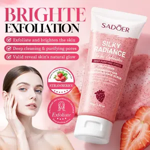 100g Strawberry Aha Gentle Face Scrub Balm, Deep Cleansing, Hydrating, Exfoliating Particles, Brighter and Radiant Skin, Moisturizing Formula