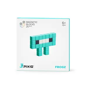 PIXIO Mini Monster Frogz - 25 Magnetic Blocks in 3 Colors | Magnetic Building Toy & STEM Construction Set + Free App