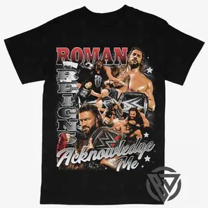 Roman Reigns T-shirt For Men Women, For Fans Unisex Casual Streetswear Top WWF ECW WCW Pro WRESTLING