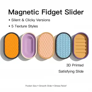 The Pill Fidget Slider Magnetic Stress Relief Toy — Silent & Clicky Versions | 5 Textures | 3D Printed ADHD Focus Slider