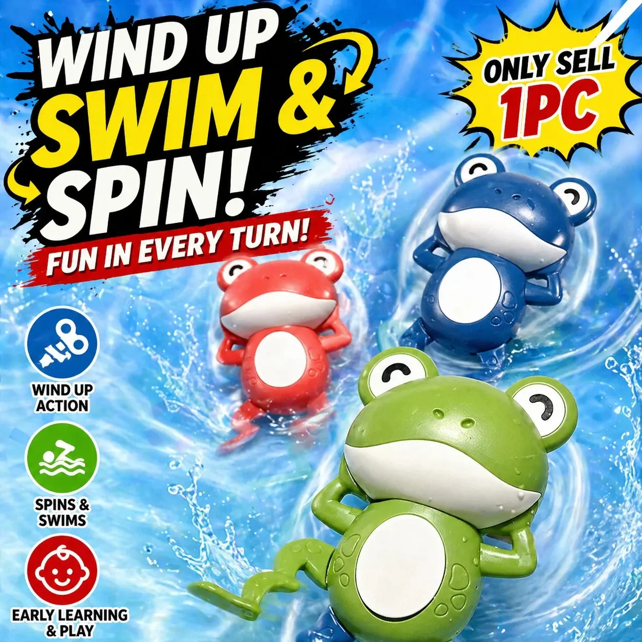 1pc Water Frog Preschool Educational Supplies, Cute Teaching Tool, Early Education Activities Can Improve Fine Motor Skills and Cognitive Skills