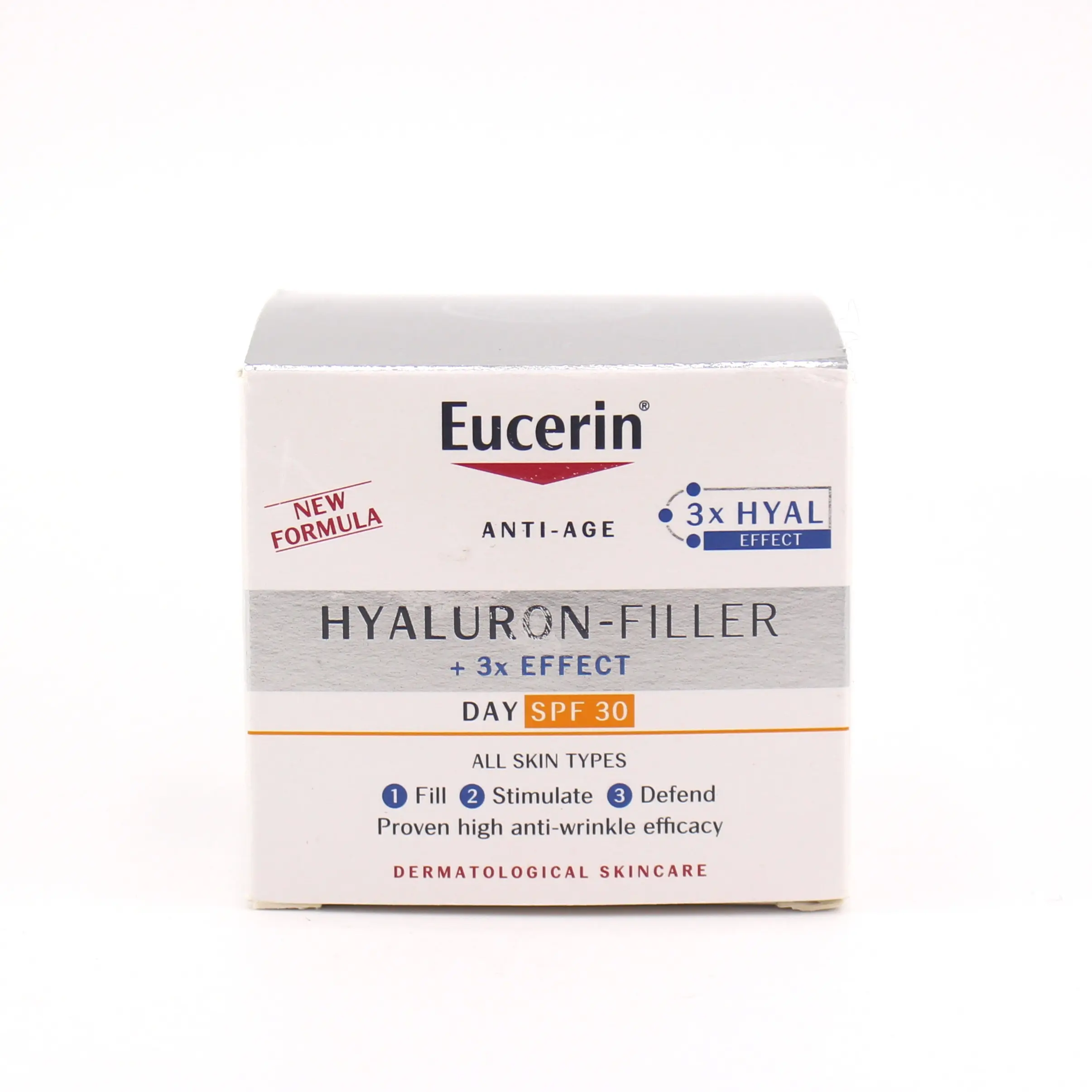 Eucerin Hyaluron-Filler Daily Moisturizer - Lightweight Hyaluronic Acid Day Cream with SPF30, Hydrates Sensitive Skin, Boosts Moisture (1.75oz), Hydrate