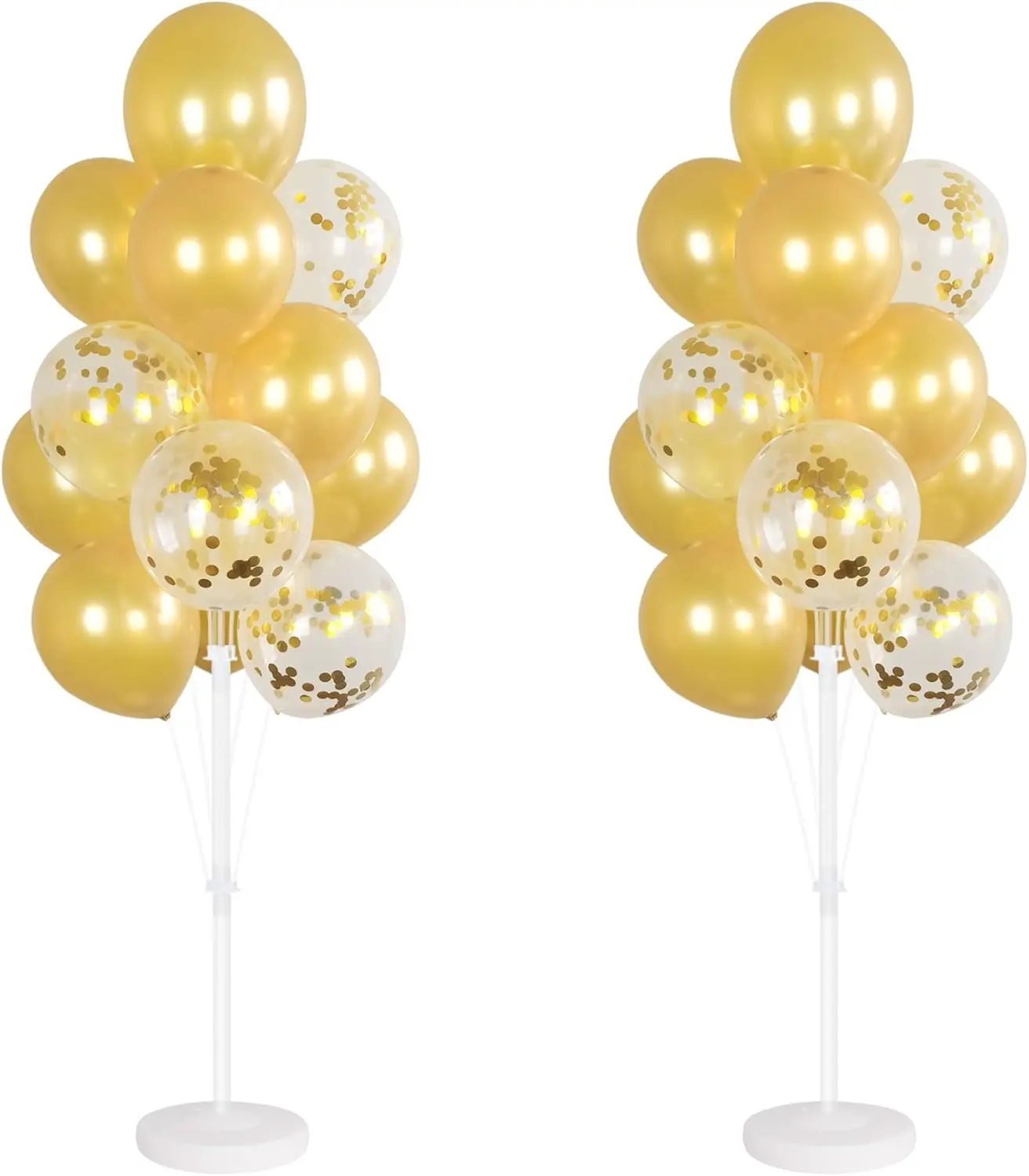 Balloon Column Kit Set of 2 With Confetti Balloons Included - Balloon Tower with Stand, Base, and Pole,Backdrop Decoration for Wedding, Baby Shower, Birthday Party, or Bachelorette Parties