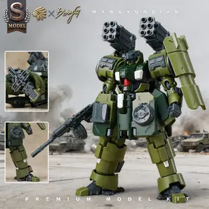 1/144 Scale Heavy Artillery Mech Model Kit, Action Figure Set, Armored Robot with Shoulder Launchers, Grenade Style Weapons, Adjustable Joints, Collector's Item