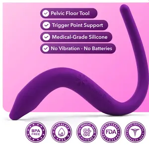 Manual Pelvic Wand, Pelvic Floor Muscle Trigger Point Massager, Perineal Massage Tool for Pelvic Physical Therapy & Pain Relief, BPA-Free, Latex-Free, Standard (Non-Vibration)
