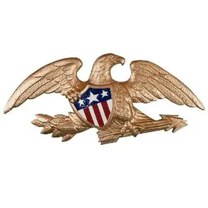 23 In. Deluxe Gold Bronze Flagpole Wall-Mounted Eagle Decor, Home Decor Hanging Accent