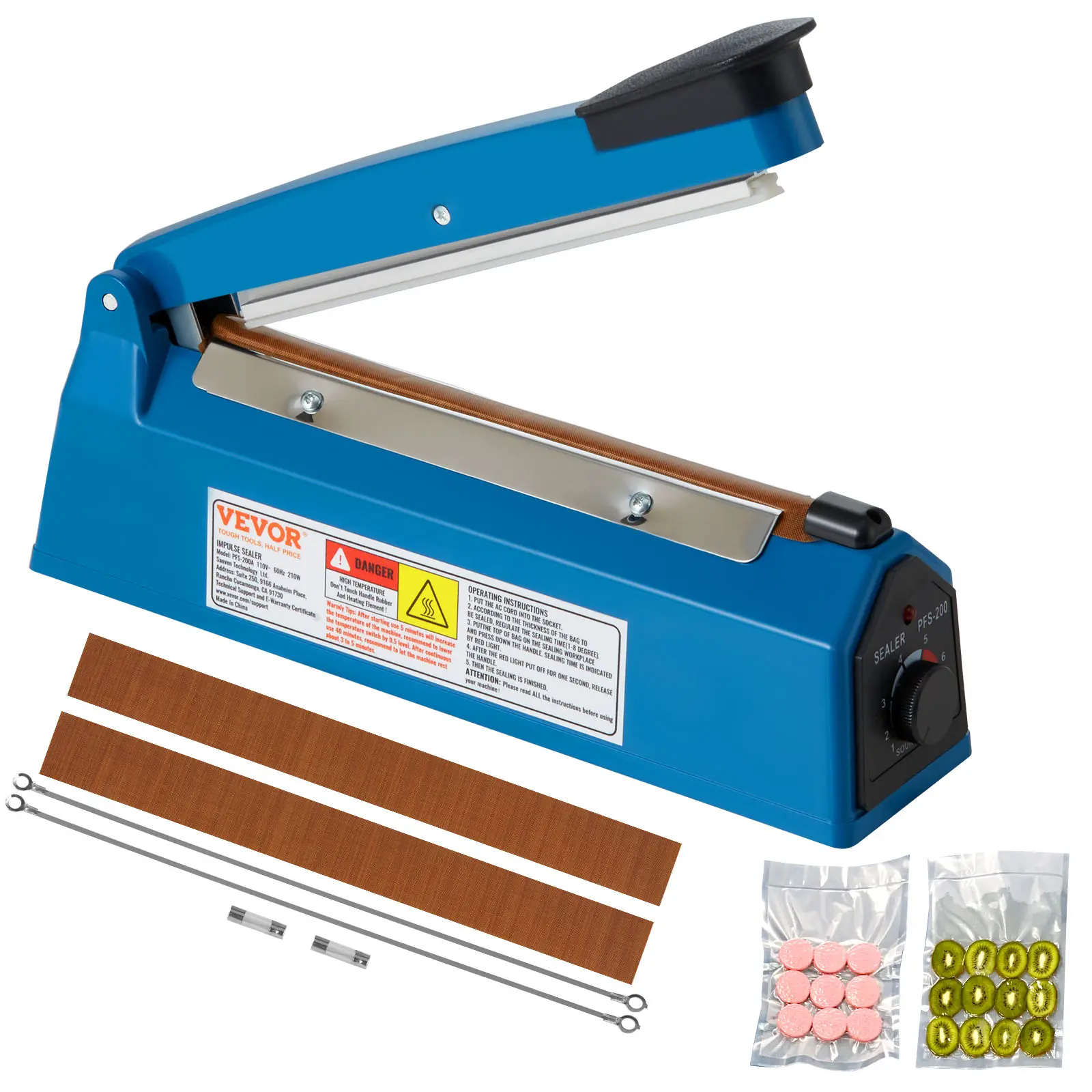 Spring new arrivals Impulse Sealer 8 inch, Manual Heat Seal Machine with Adjustable Heating Mode, ABS Shrink Wrap Bag Sealers for Plastic Mylar PE PP Bags, Portable Poly Bag Sealing Machine with Extra Replace Kit