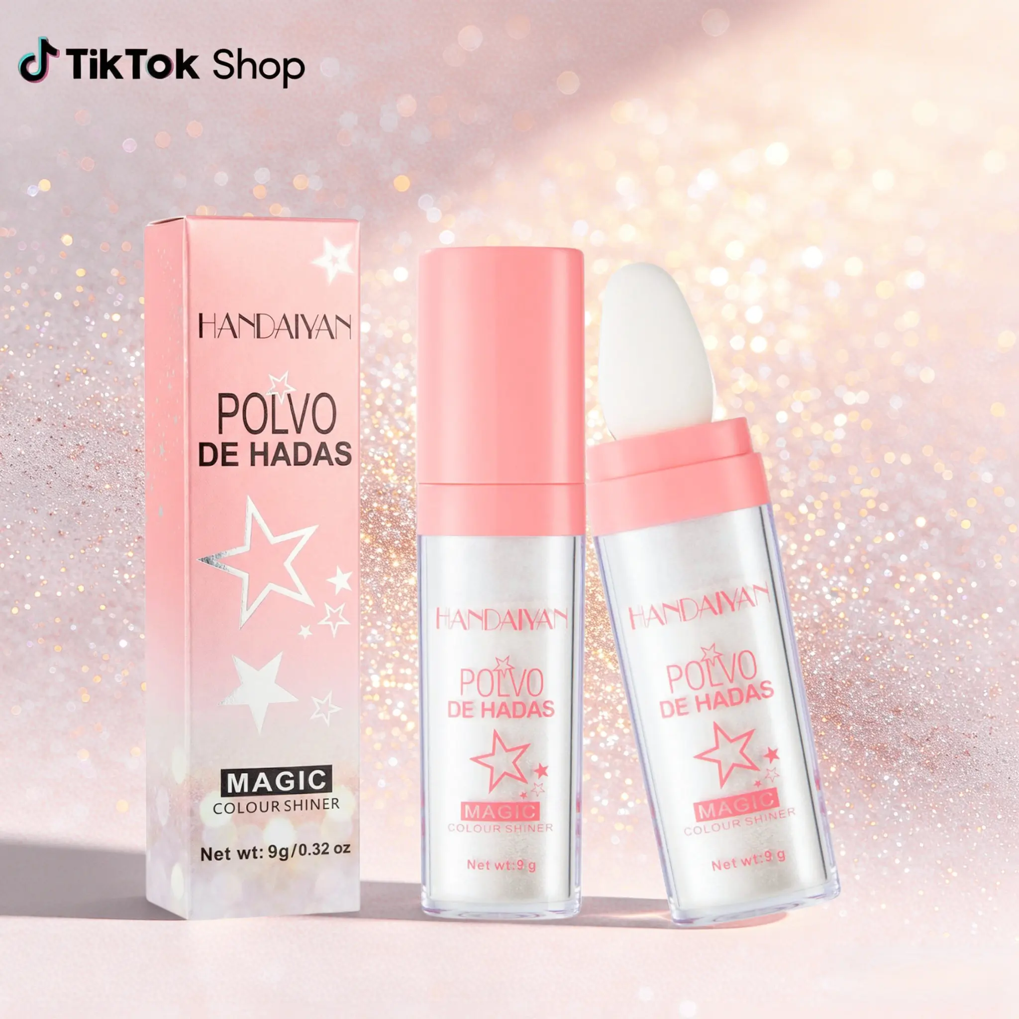 Fairy Dust Highlighting Powder Glitter Highlighter Makeup Full Body Pearlescent Glitter for Face Hair Body Sparkling Summer Party Body Glitter Cosmetic Glow Lightweight Non-Greasy Multi-Use