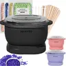 Women's Sensitive-Safe Body Hair Removal Waxing Combo Kit - 200g Wax Beads, 500ml Silky Silicone Warmer Pot, Body Care Accessories, Easy Grooming At-Home Salon Kit for Bikini Line, Eyebrow Routine