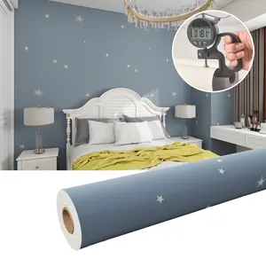 Star Macaron Tranquil Wallpaper for Kids Room, Self-Adhesive Moisture-Proof Wall Décor, Fireproof and Mould-Proof Design for Living Room & Bedroom