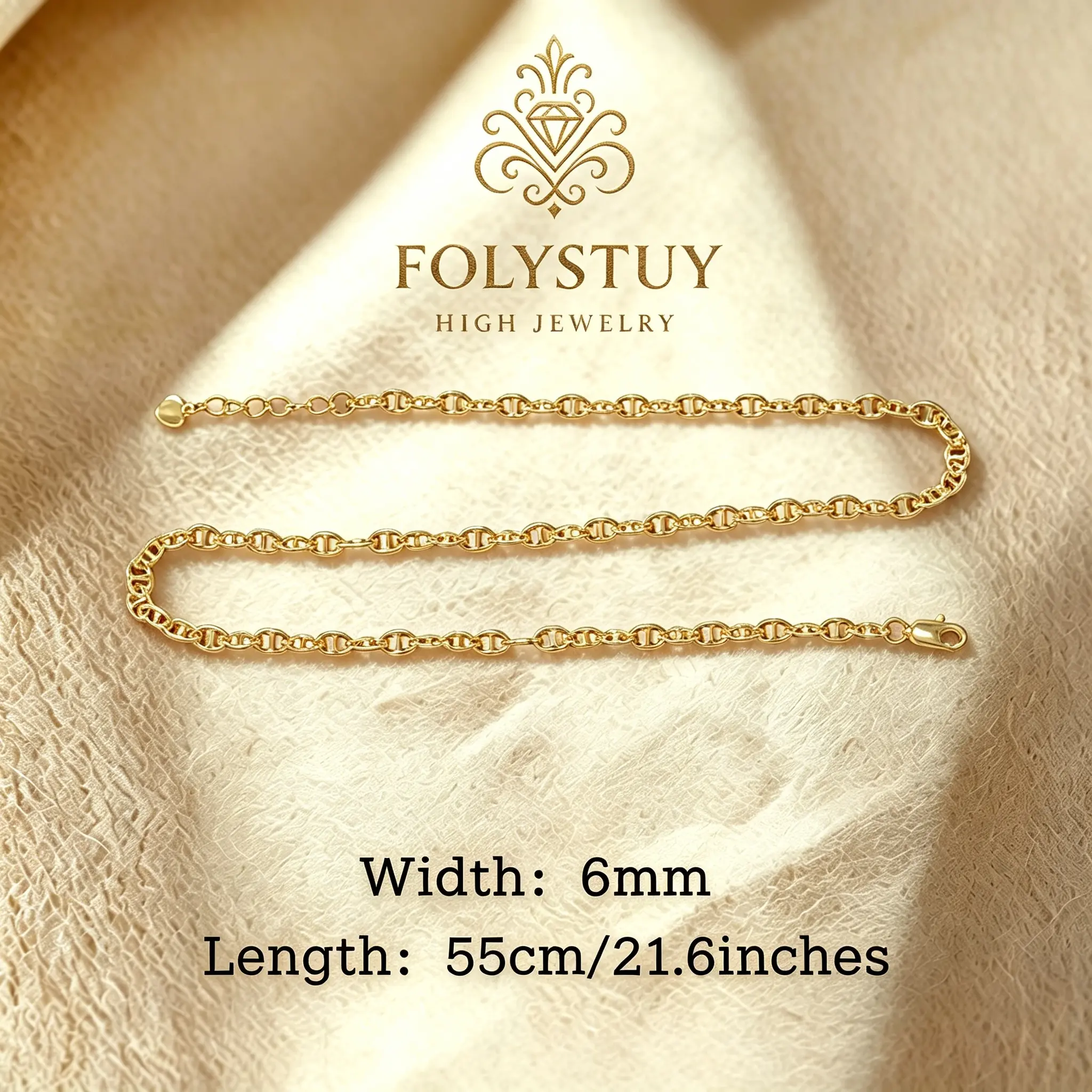 O-shaped The bracelet is 8.66 inches long and the necklace is 21.6 inches long.【FOLYSTUY】pig nose necklace bracelet, handcrafted bracelet with adjustable length and extension chain, with lobster clasp Y146.W172