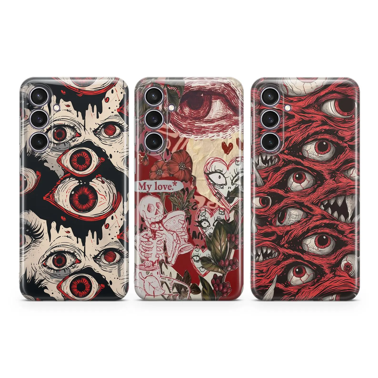 Gore Eyeball Phone Case, Creepy Eyes Cover, Horror Aesthetic Protective Design Case