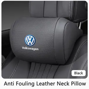 Nappa Leather Car Headrest Neck Support, Automotive Seat Pillow for Volkswagen Vw Passat B5 B6 Gtd, Polo Tiguan Golf Scirocco, Car Accessories