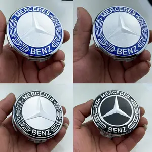 4Pcs-75mm Black Blue Wheel Center Cap Logo Hub Cover Badge Emblem For AMG Mercedes Benz W205 W204 W202 W210 Car Accessorie
