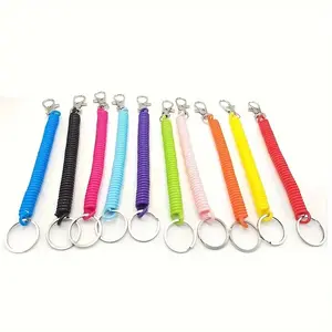 4 Colorful Retractable Keychains, Durable Eva Spiral Rope, Metal Clip, Anti-Loss Design, for Keys Wallet Phone, Trendy Cute Keychain, Cute Accessories