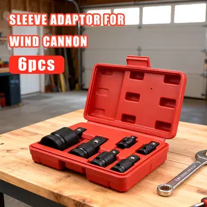 6 Piece Impact Socket Adapter Set, Standard SAE, 1/4, 3/8. 1/2" Cr-V Steel Impact Driver & Wrench Conversion Kit Socket Reducer, Locking Socket Adapter Set