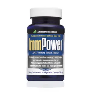 ImmPower AHCC Immune System Support Natural Mushroom Immune Boosting Formula Vegetarian Capsules 30 Capsule Bottle by American BioSciences