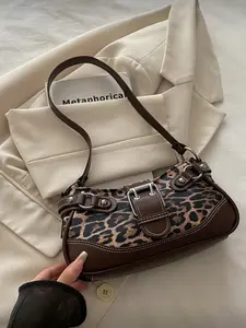 New Fashion Leopard Print Handbag Crossbody Bag for Women Girls Party Dating Travel Shopping Daily Use Coin Phone Storage Office Lady College Student Work Bag Elegant Shoulder Tote Bag Crossbody Purses Casual Shoulder Bag Leopard Pocket