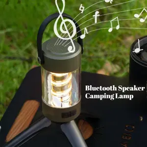 2-in-1 Bluetooth Speaker Camping Lamp, Adjustable Ambient Light, Portable Wireless Outdoor Night Light, Perfect for Camping, Travel, Party