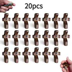 3/6/10/20PCS Cross My Heart,Wooden Cross,Encouragement Gift Stress Relief Cross,Prayer Cross for Hand,Pocket Cross Christian Gifts for Women and Fidget Toys for Children and Adults small outdoorfun