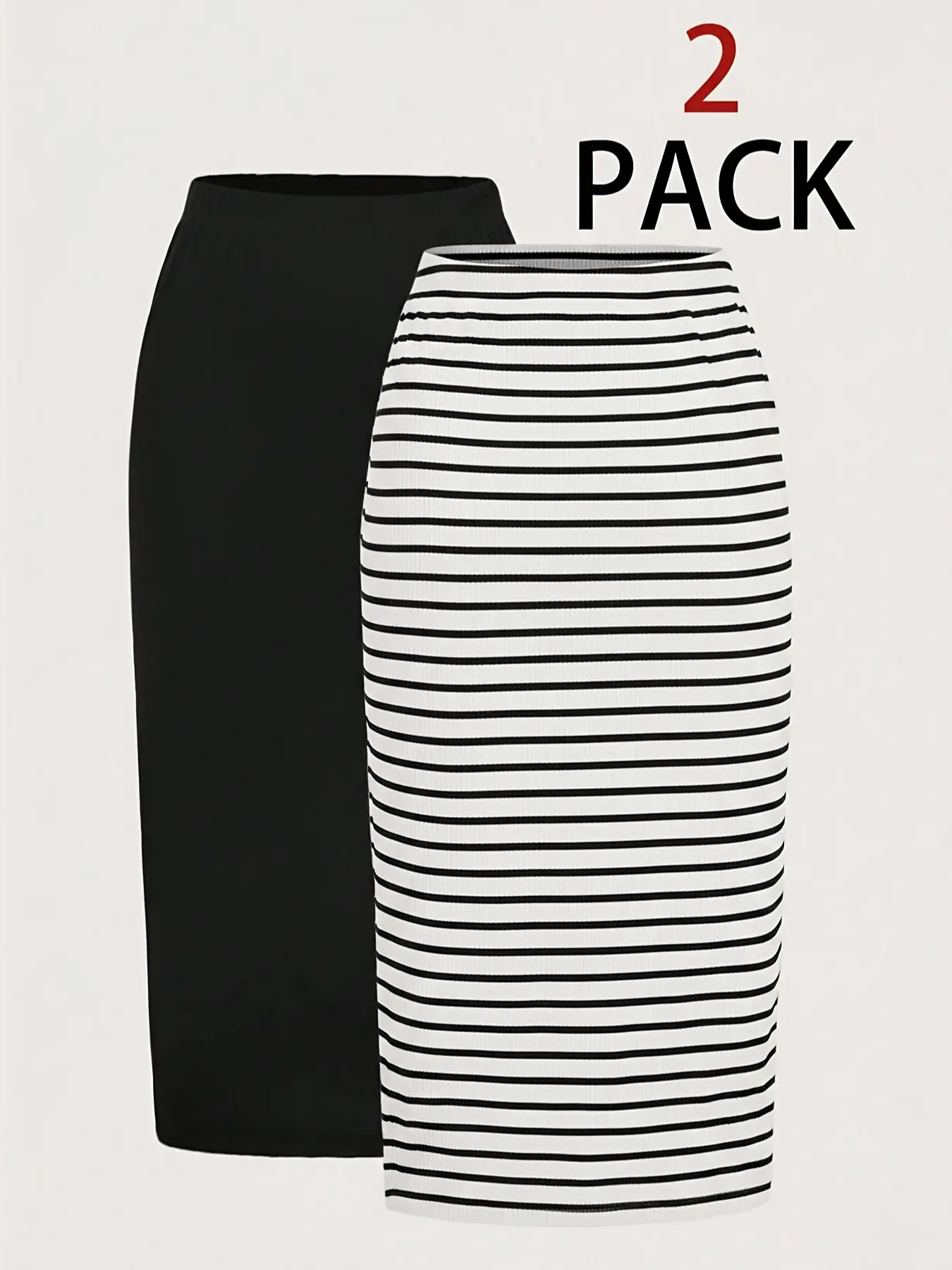 Women's Casual Striped Skirt Set, Pencil Skirt, Summer Long Skirt, Business Casual, Back to School, Teacher, Office Work, Vintage Style, Womenswear, Casual Fashionable Skirt