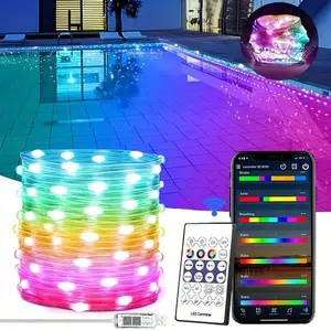 Orahon 32.8FT-130FT RGB+IC LED Fairy String Lights, featuring wireless APP control, 5V USB, LED strips with music-sync color-changing functionality, adjustable rope lights, Adjustable brightness led, Dimmable Led Lights, perfect for indoor/outdoor decor