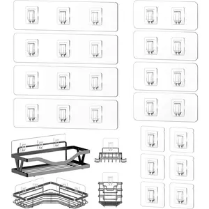 14 Pack Shower Caddy Replacement, Strong Hooks, No Drilling Shower Shelf, Hooks for Caddy, Soap Holder and Kitchen Racks
