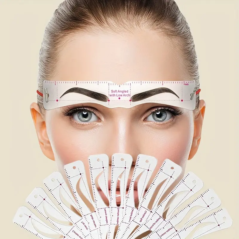 12-Piece Eyebrow Shaper Set, Reusable Band Eyebrow Template with Elastic Fixing Band, 3-Minute Makeup Tool for Beauty & Personal Care, 12 Style/Suit