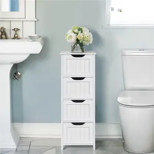 Yaheetech Bathroom Floor Adjustable Bathroom Cabinets Wooden Side Storage Organizer 4 Drawers Free-Standing for Bathroom Yaheetech Bathroom Floor Adjustable Bathroom Cabinets Wooden Side Storage Organizer 4 Drawers Free-Standing for Bathroom