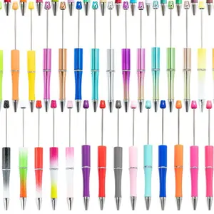 DIY Beadable Pens Plastic Bead pen Black Ballpoint Pens Diy Pens Cute Cool Pens for Students Teacher Bridal Graduation Gift Office School Supplies