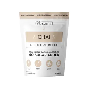 Just Ingredients Chai Nighttime Relax Drink – 30 Servings | No Sugar Added | Magnesium, L-Theanine, Chamomile & Tart Cherry Extract | Supports Relaxation & Restful Evenings
