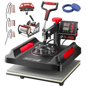 SummerWins8-in-1 Combo Heat Press Machine, 15x15cm Swing-Away Digital Control Tool with Insulation, Multifunction Heat Transfer Sublimation Machine for T-Shirts, Hats, Mugs, Platesdealsforyoudays