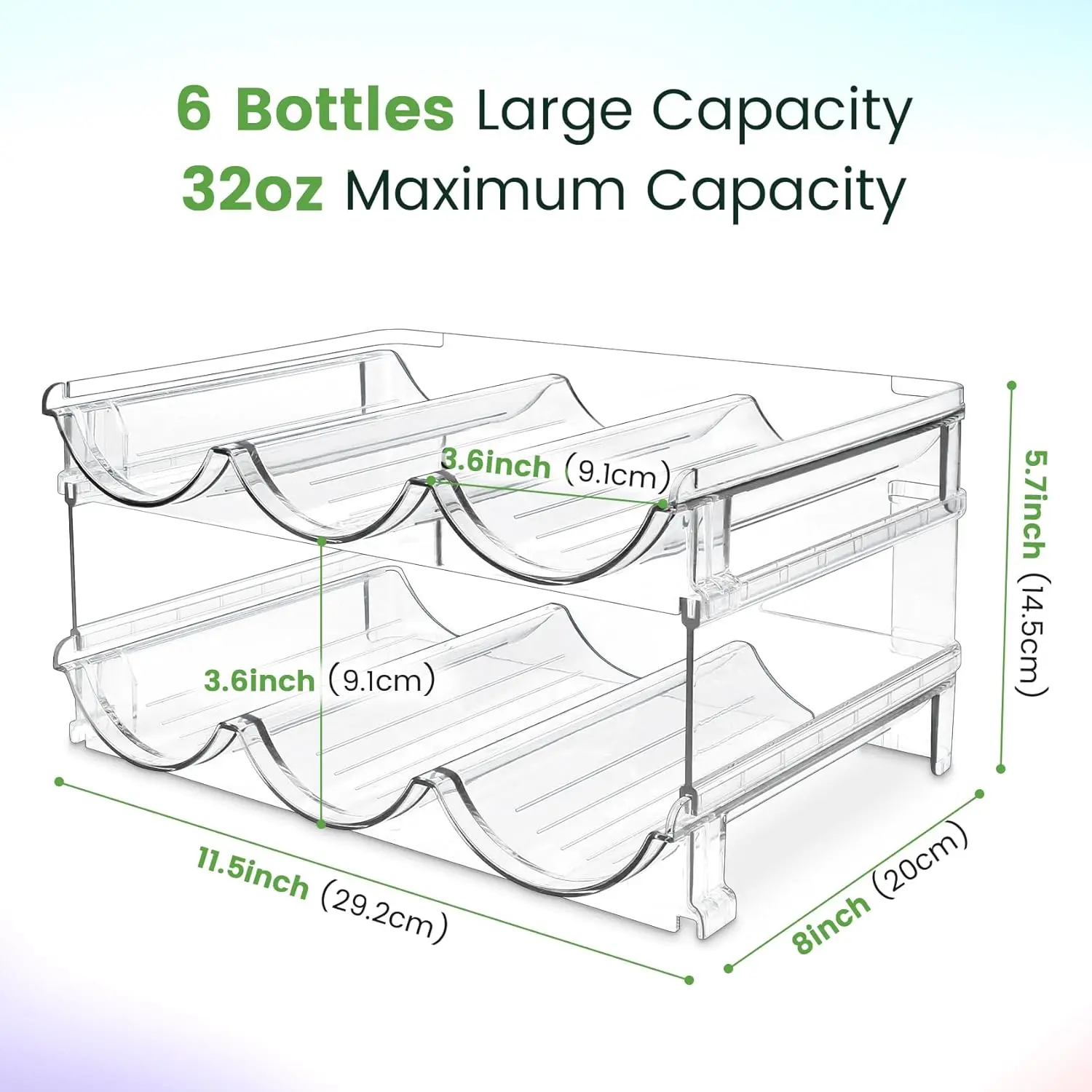 Water Bottle Organizer for Cabinet, Water Bottle Storage Organizer, 2 Packs Water Bottle Storage Rack, Water Bottle Holder for Cabinet, Stackable Water Bottle Storage Rack SPOSPO