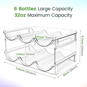 Water Bottle Organizer for Cabinet, Water Bottle Storage Organizer, 2 Packs Water Bottle Storage Rack, Water Bottle Holder for Cabinet, Stackable Water Bottle Storage Rack SPOSPO